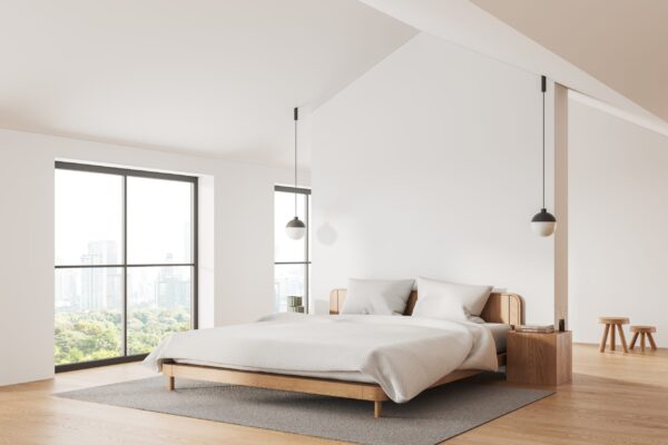 Corner,View,Of,Stylish,Home,Bedroom,Interior,With,Bed,And